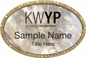 (image for) Keller Williams Young Professionals Gold Oval Beyond Bling White Pearl Badge