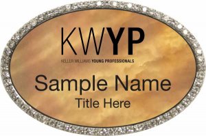 (image for) Keller Williams Young Professionals Silver Oval Bling Gold Pearl Badge