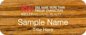 (image for) Keller Williams Realty Logo 4 Zebra Wood Badge