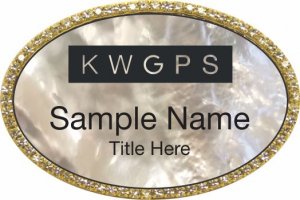 (image for) Keller Williams GPS Gold Oval Beyond Bling White Pearl Badge