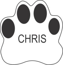 (image for) Animal Paw Print Shaped Name Badge