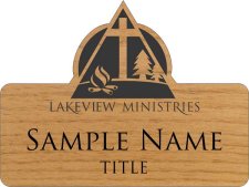 (image for) Lakeview Ministries Shaped Alder Laser Engraved Badge