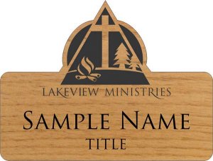 (image for) Lakeview Ministries Shaped Alder Laser Engraved Badge