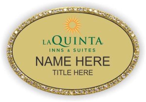 (image for) La Quinta Inns & Suites Oval Gold Bling Badge