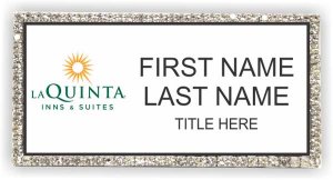 (image for) La Quinta Inns & Suites White Silver Frame Bling Badge