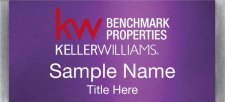 (image for) Keller Williams Benchmark Properties Large Silver Meridian Purple Badge