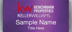 (image for) Keller Williams Benchmark Properties Large Silver Meridian Purple Badge