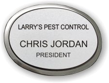 (image for) Larry's Pest Control Silver Oval Executive Badge