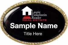(image for) Laurie Finkelstein Reader Real Estate Oval Bling Gold Other badge