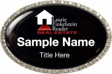 (image for) Laurie Finkelstein Reader Real Estate Oval Bling Silver Other badge