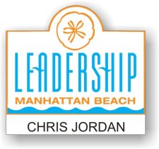 (image for) Leadership Manhattan Beach White Shaped Badge