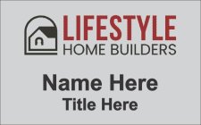 (image for) LifeStyle Home Builders Shaped Silver badge - Title Option