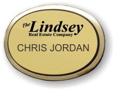 (image for) Lindsey Real Estate Company Gold Executive Oval Badge