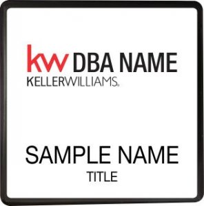 (image for) Keller Williams Realty Logo 2 Black Square Executive White Badge