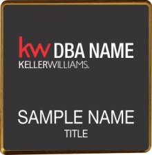 (image for) Keller Williams Realty Logo 2 Gold Square Executive Black Badge