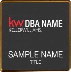 (image for) Keller Williams Realty Logo 2 Gold Square Executive Black Badge