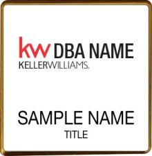 (image for) Keller Williams Realty Logo 2 Gold Square Executive White Badge