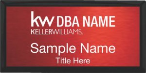 (image for) Keller Williams Realty Logo 2 Black Executive Red Anodized Badge