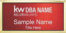 (image for) Keller Williams Realty Logo 2 Gold Executive Red Anodized Badge