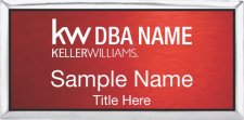 (image for) Keller Williams Realty Logo 2 Silver Executive Red Anodized Badge
