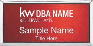 (image for) Keller Williams Realty Logo 2 Silver Executive Red Anodized Badge