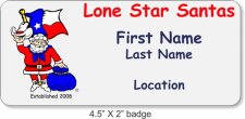 (image for) Lone Star Santas White Name Badge