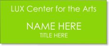 (image for) Lux Center For The Arts Lime Green Badge - White Text