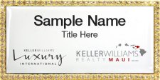 (image for) Keller Williams Luxury Maui - Bling Gold Badge with White Insert