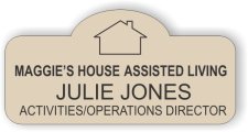 (image for) Maggie's House Assisted Living Beige Shaped Badge