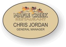 (image for) Maple Creek Restaurant Gold Oval Shaped Badge