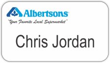 (image for) Albertsons White Name Badge with Tagline