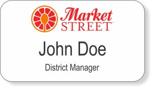 (image for) Market Street White Name Badge