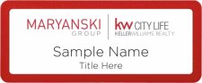 (image for) Maryanski Group Prestige Red Anodized White Badge