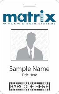 (image for) Matrix Window & Bath Systems Barcode ID Vertical Badge