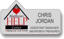 (image for) Matthews HELP Center Silver Shaped Badge