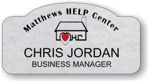 (image for) Matthews HELP Center Silver Shaped Badge