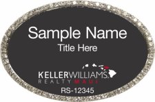 (image for) Keller Williams Maui Oval Bling Silver Badge with Black Insert