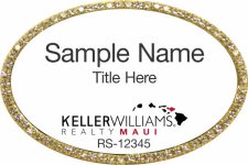 (image for) Keller Williams Maui Oval Bling Gold Badge with White Insert