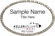 (image for) Keller Williams Maui Oval Bling Silver Badge with White Insert