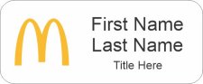 (image for) McDonald's Standard White Name Badge