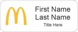 (image for) McDonald\'s Standard White Name Badge