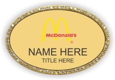 (image for) McDonald's Oval Gold Bling Badge