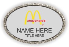 (image for) McDonald's Oval Silver Bling Badge