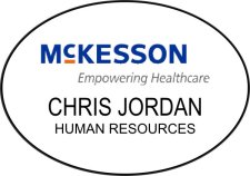 (image for) McKesson White Oval Shaped Badge