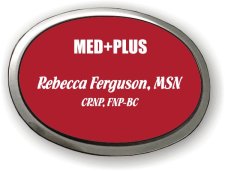 (image for) Med+Plus Executive Red Oval Silver Framed Badge
