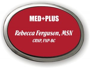 (image for) Med+Plus Executive Red Oval Silver Framed Badge