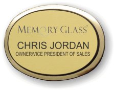 (image for) Memory Glass Executive Oval Gold Badge