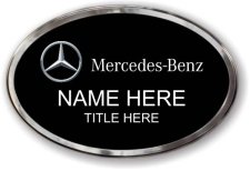(image for) Mercedes-Benz Oval Black Prestige Badge with Polished Silver Frame