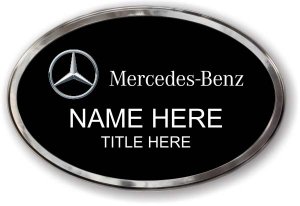 (image for) Mercedes-Benz Oval Black Prestige Badge with Polished Silver Frame