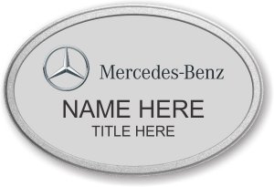 (image for) Mercedes-Benz Oval Silver Prestige Badge with Pebbled Silver Frame